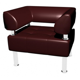 Офисное мягкое кресло Sentenzo Тонус 800x600х700 мм темно-коричневый кожзам