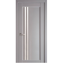 Полотно дверне ДЕЛЛА ПП преміум сіра пастель 200x80 см +скло Гайсин