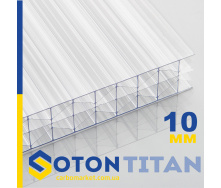Сотовый поликарбонат усиленный 10 мм прозрачный 2100X6000 мм TM SOTON TITAN (Сотон ТИТАН) Украина