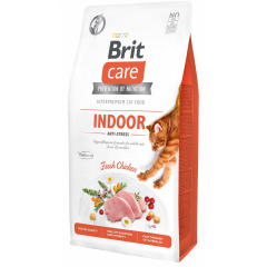 Сухой корм для кошек живущих в помещении Brit Care Cat GF Indoor Anti-stress с курицей 7 кг (8595602540846) Чернигов