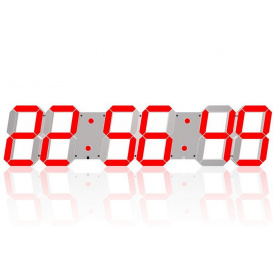 Большие настенные LED часы, CHKOSDA красные цифры часы/минуты/секунды 67х15 см