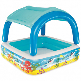 Детский надувной бассейн с крышей Bestway 52192 140 см Разноцветный