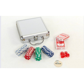 Набор для покера в алюминиевом кейсе SP-Sport IG-2470 на 100 фишек с номиналом