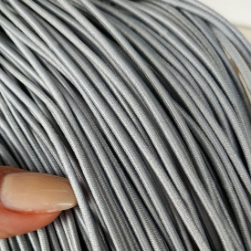 Шнурок-резинка круглый Luxyart диаметр 2 мм, серый, 500 метров (Р2-515)