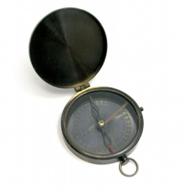 Компас бронзовый с крышкой None " Brass Flat Compass" диаметр 8 см (DN29259)