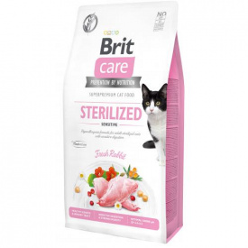 Сухой корм Brit Care Cat GF Sterilized Sensitive 7 кг для стерилизованных кошек с чувствительным пищеварением (кролик)