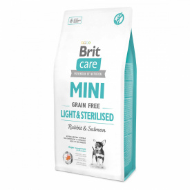 Сухой корм для взрослых собак миниатюрных пород с избыточным весом или стерилизованных Brit Care Mini Light & Sterilised 7 кг (8595602521081)