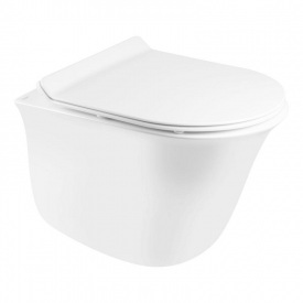 Унитаз подвесной Qtap Virgo безободковый с сиденьем Soft-close QT1833051ERW SD00042548