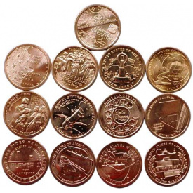 Набор монет Collection США 1 доллар 2018-2021 Американские инновации 13 шт (hub_7z84lv)