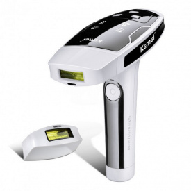 Портативный лазерный эпилятор / фотоэпилятор Kemei KM 6812 для лица и тела Белый с черным (258599)