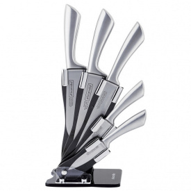 Набор ножей Kamille 6 предметов из нержавеющей стали на подставке КМ-5131