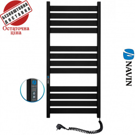 Полотенцесушитель Электро Navin Largo 50*120 Digital, таймер черный муар, Правый (углеродистая сталь) Украина
