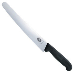 Кухонный нож для нарезки кондитерских изделий Victorinox Fibrox Pastry 26 см Черный (5.2933.26) Івано-Франківськ