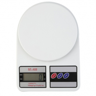 Електронні кухонні ваги RIAS SF-400 з LCD-дисплеєм 10 кг White (3sm_523460064)
