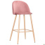 Барный стул Bellini розовый цвет ткани сидения на высоких металлических ножках под бук Свесса