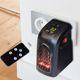 Портативный тепловентилятор мини электрообогреватель комнатный в розетку Handy heater дуйка 400 Вт Черный