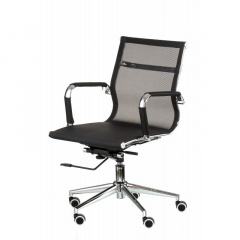 Офісне крісло Solano 3 mesh сітка чорного кольору хром-коліщата Чернігів