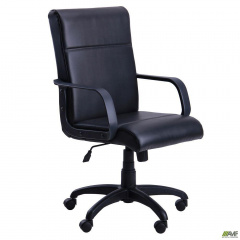 Офісне крісло AMF Фаворит пластик чорний на механізм гойдання Tilt Ромни