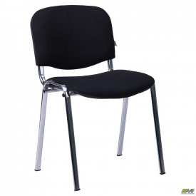 Офісний стілець АМФ Із хром металокаркас чорне сидіння