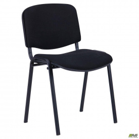 Офисный стул AMF Изо-Люкс кожзам мягкого сидения черный металлокаркас