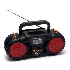 Портативное FM-радио EPE FP-131-S с USB/TF/MP3 Музыкальный плеер Аккумуляторный с солнечной панелью Черный с красным FK31-401 Вишневое