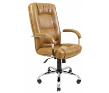 Офисное Кресло Руководителя Richman Альберто Титан Cream Хром М1 Tilt Светло-коричневое