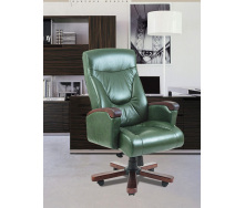 Офисное Кресло Руководителя Richman Босс Мадрас Green India Wood М3 MultiBlock Зеленое
