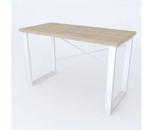 Письмовий стіл Ferrum-decor Драйв 750x1400x600 Білий метал ДСП Дуб Сонома 32 мм (DRA186)