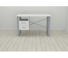 Письменный стол с ящиками Ferrum-decor Оскар 750x1400x600 металл Серый ДСП Белое 16 мм (OSK0036)