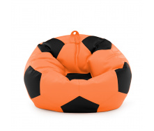 Кресло мешок Мяч Оксфорд 100см Студия Комфорта размер Стандарт Оранжевый + Черный