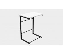 Столик приставной Терри Ferrum-decor 650x440x330 Черный металл ДСП Белый 16 мм (TERR001)