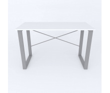 Письмовий стіл Ferrum-decor Драйв 750x1200x600 Сірий метал ДСП Білий 16 мм (DRA029)