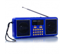 Портативный радиоприёмник аккумуляторный FM радио YUEGAN YG-1881US c SD-карта MP3 плеер солнечная панель синий