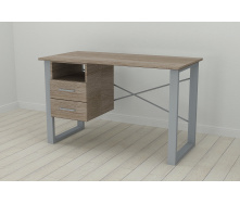 Письмовий стіл із ящиками Ferrum-decor Оскар 750x1400x600 метал Сірий ДСП Сонома Трюфель 16 мм (OSK0040)