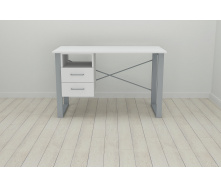 Письменный стол с ящиками Ferrum-decor Оскар 750x1200x600 металл Серый ДСП Белое 16 мм (OSK0015)