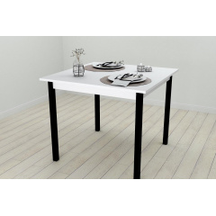 Стол кухонный Ferrum-decor Диего 75x90x90 Черный ДСП Белое 16мм (DIE0015) Еланец