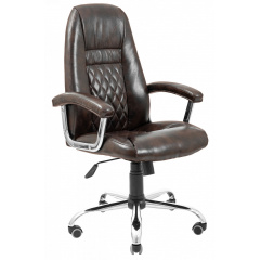 Офісне крісло керівника Richman Флоренція Мадрас Dark Brown Хром М3 MultiBlock Коричневе Кременець
