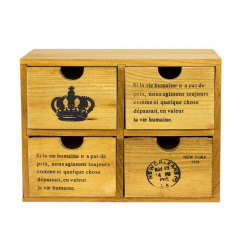 Комод 4 ящики AT Королівська пошта 25,7х19,5х9,5 см Натуральний (16459) Тячів
