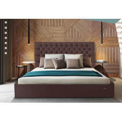 Кровать Richman Кембридж VIP 140 х 200 см Флай 2231 A1 С дополнительной металлической цельносварной рамой Темно-коричневая Хмельницкий