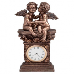 Настольные часы Шепчущиеся ангелочки 20 см Veronese AL84479 Коричневый Киев
