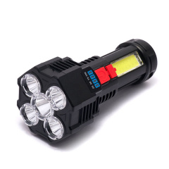 Фонарь ручной аккумуляторный Flashlight 5 LED+COB F-T25 панель индикация заряда чёрный FLC500 Вільнянськ