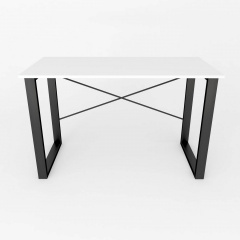 Письмовий стіл Ferrum-decor Драйв 750x1400x700 Чорний метал ДСП Білий 16 мм (DRA106) Полтава
