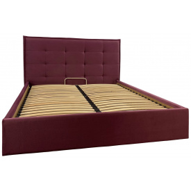 Кровать двуспальная Richman Моника Vip 160 х 190 см Missoni 28 С дополнительной металлической цельносварной рамой Бордовая