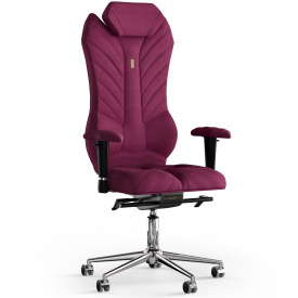 Кресло KULIK SYSTEM MONARCH Ткань с подголовником со строчкой Розовый (2-901-WS-MC-0508)