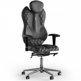 Кресло KULIK SYSTEM GRAND Кожа с подголовником со строчкой Черный (4-901-WS-MC-0101)