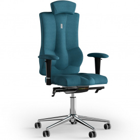 Кресло KULIK SYSTEM ELEGANCE Ткань с подголовником без строчки Джинсовый (10-901-BS-MC-0511)