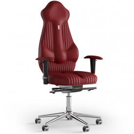 Кресло KULIK SYSTEM IMPERIAL Экокожа с подголовником со строчкой Красный (7-901-WS-MC-0205)
