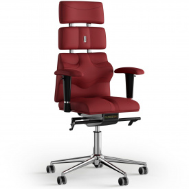 Кресло KULIK SYSTEM PYRAMID Экокожа с подголовником без строчки Красный (9-901-BS-MC-0205)