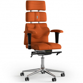 Кресло KULIK SYSTEM PYRAMID Ткань с подголовником без строчки Оранжевый (9-901-BS-MC-0510)