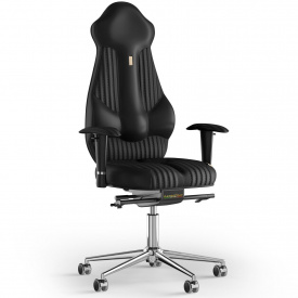 Кресло KULIK SYSTEM IMPERIAL Экокожа с подголовником со строчкой Черный (7-901-WS-MC-0201)